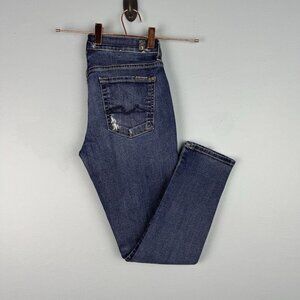 7 For All Mankind Women's Size 26 Blue‎ Josefina Skinny Boyfriend Denim Jeans